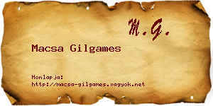 Macsa Gilgames névjegykártya